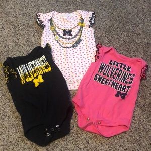 Michigan wolverines onesies for baby girl 6-9 m
